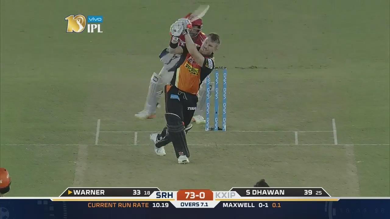M33: KXIP vs SRH – David Warner Six