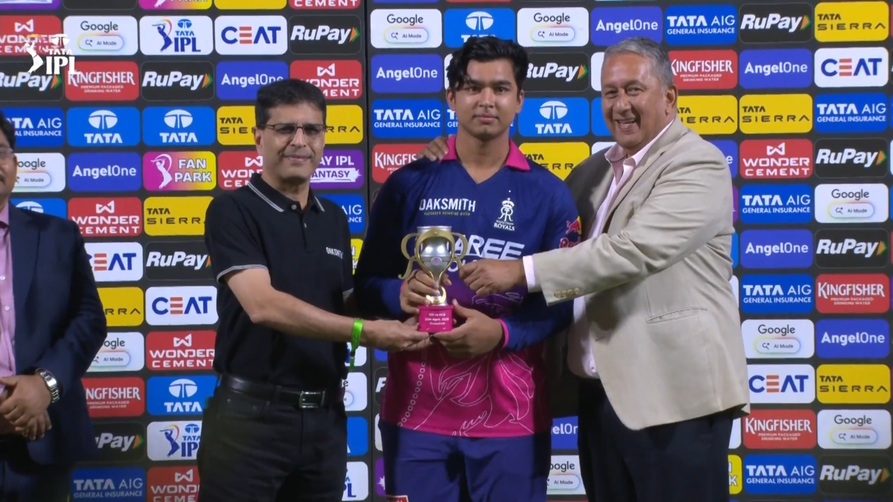 IPL 2026 M16: RR vs RCB - Player of the Match - Vaibhav Sooryavanshi