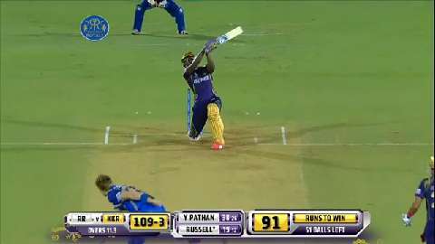 M54: RR vs KKR – Andre Russell Six