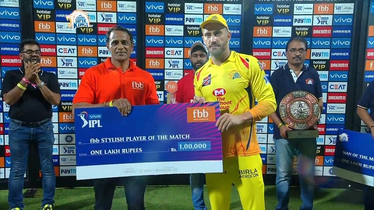 M18: CSK vs KXIP – fbb Stylish Player of the Match – Faf du Plessis background
