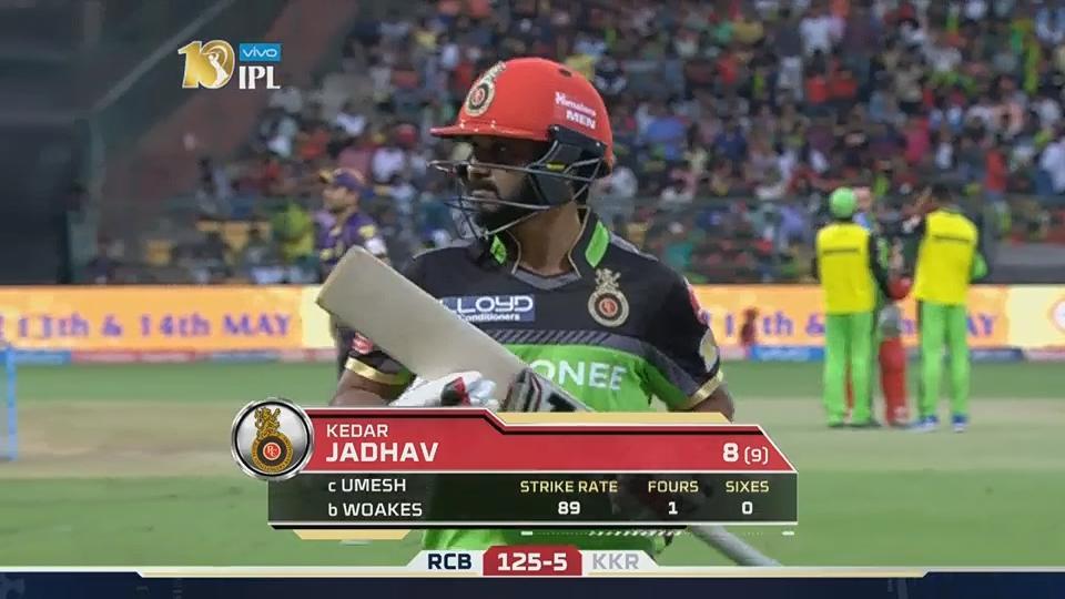 M46: RCB vs KKR – Kedar Jadhav Wicket background
