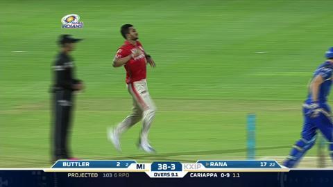 M43: MI vs KXIP – Nitish Rana Six