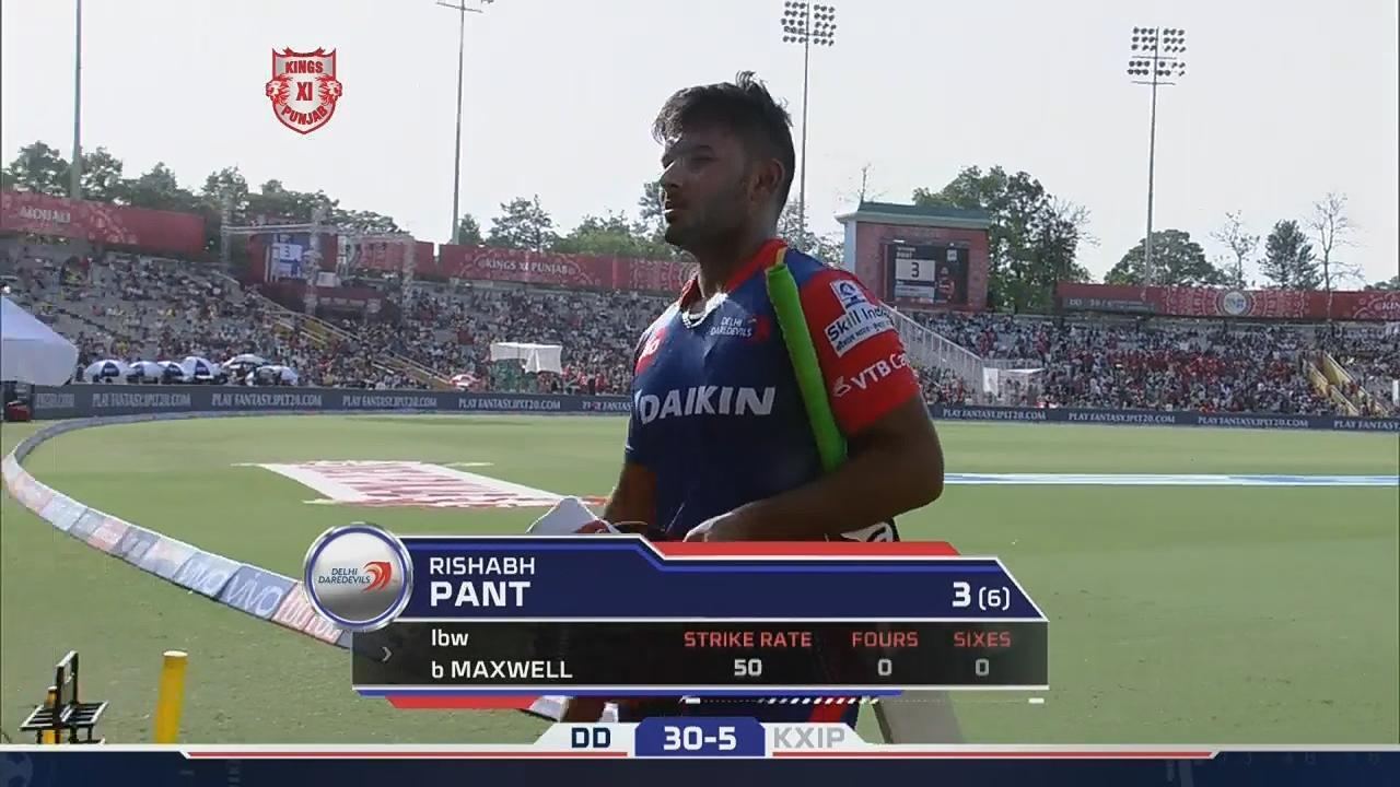 M36: KXIP vs DD – Rishabh Pant Wicket