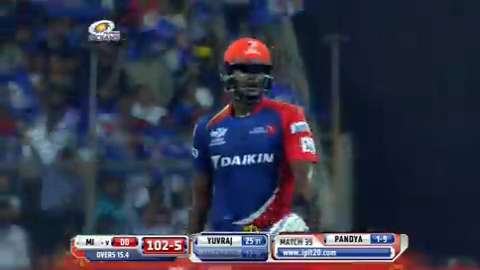 M39: MI vs DD – Angelo Mathews Wicket