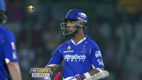M74: RR vs SRH – Ajinkya Rahane Six