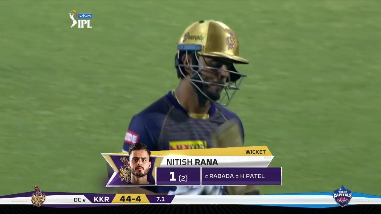 M10: DC vs KKR – Nitish Rana Wicket background