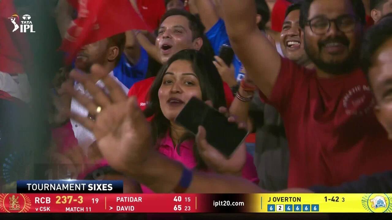 IPL 2026 M11: RCB vs CSK - Tim David Six
