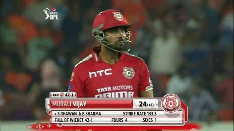 M48: SRH vs KXIP – Murali Vijay Wicket