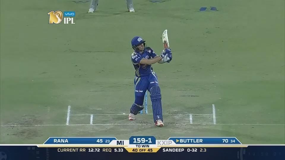 M22: KXIP vs MI – Jos Buttler Six background