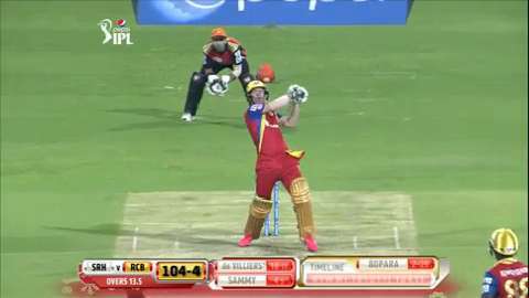 M8: RCB vs SRH – AB de Villiers Six