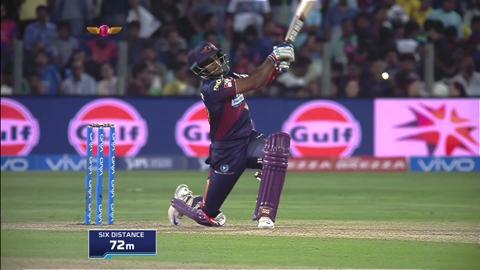 M16: RPS vs RCB – Rajat Bhatia Six background