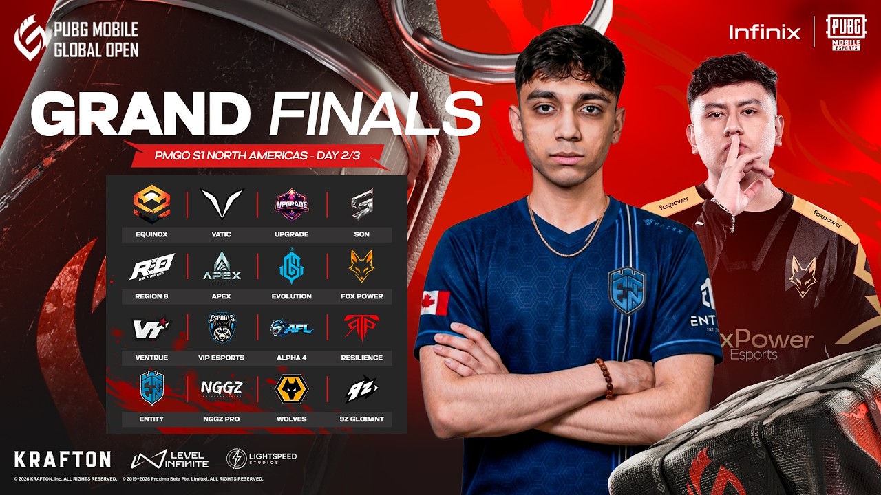 Welcome to Day 2 of the PUBG MOBILE GLOBAL OPEN 2026 S1 NORTH AMERICAS Grand Finals!