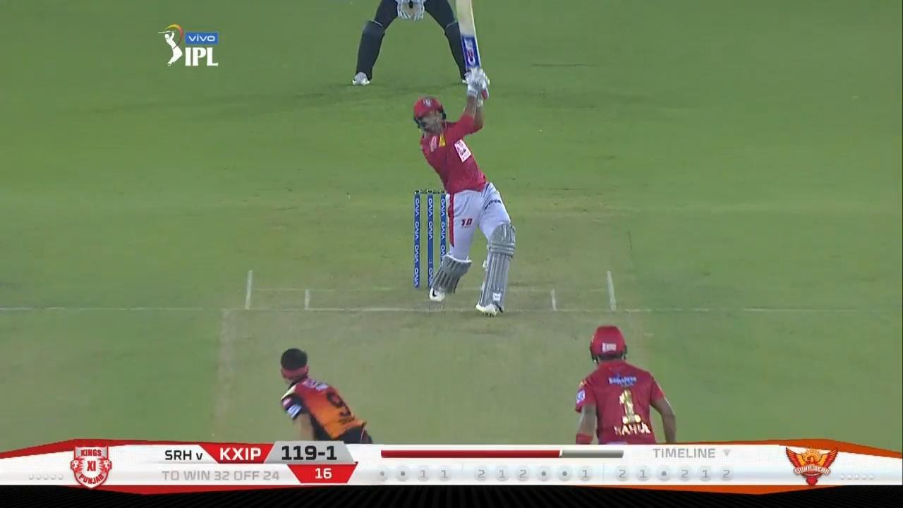 M22: KXIP vs SRH – Mayank Agarwal Six