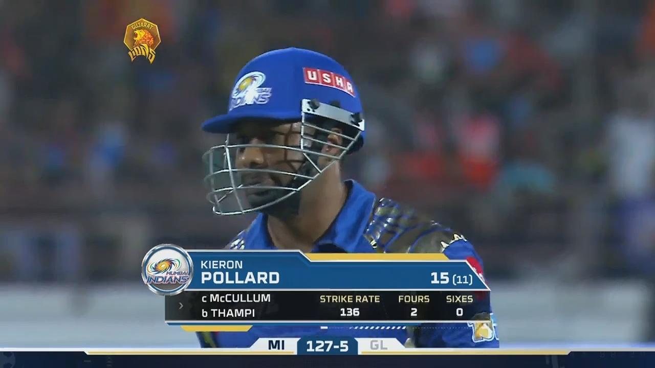 M35: GL vs MI – Kieron Pollard Wicket