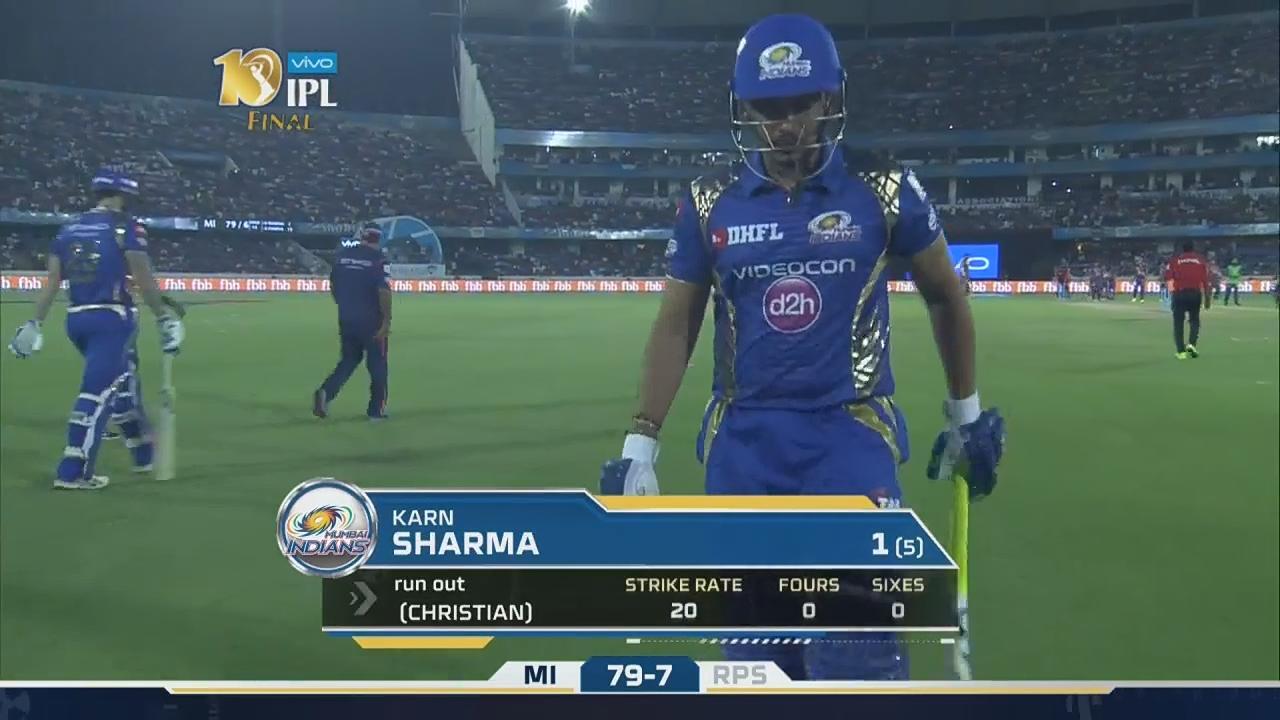 Final: RPS vs MI – Karn Sharma Wicket
