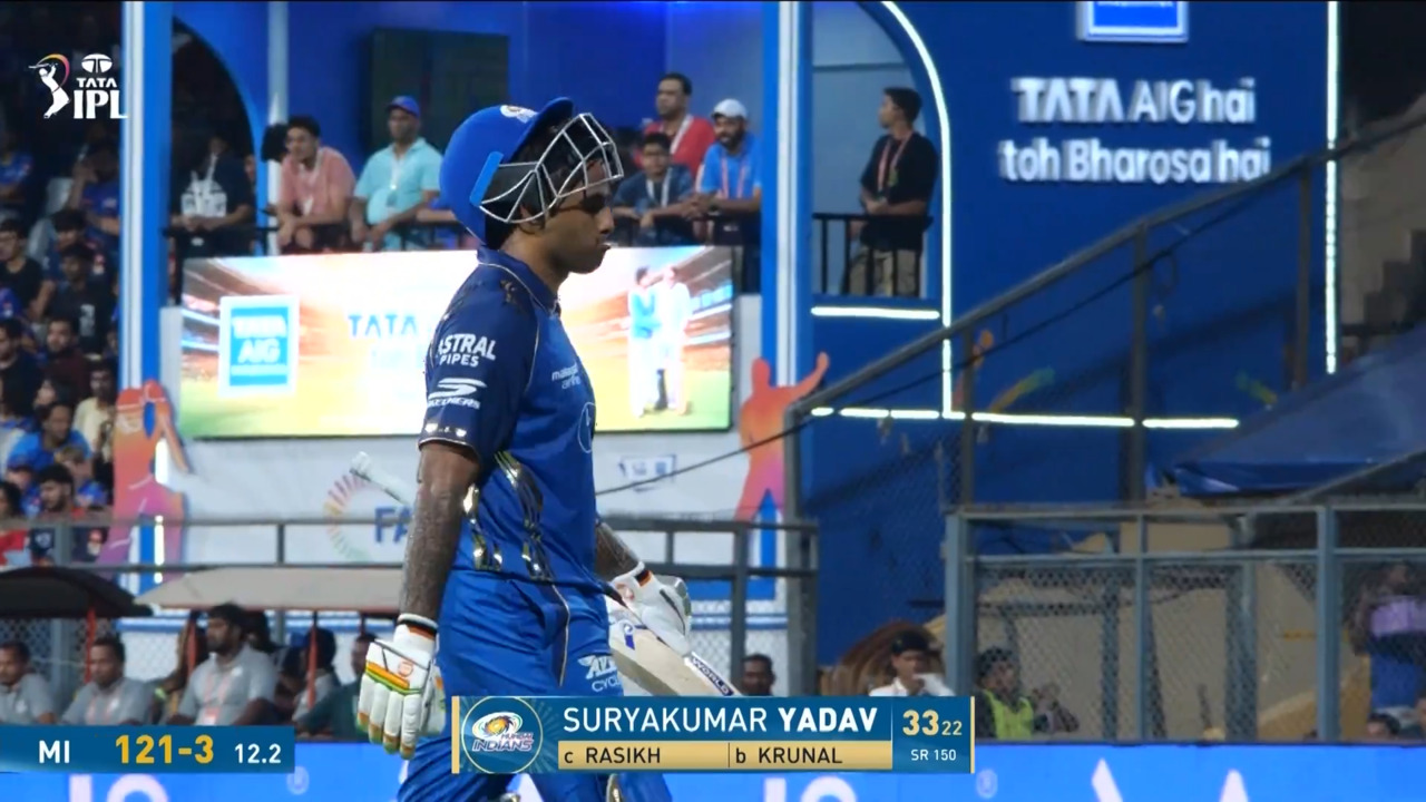 IPL 2026 M20: MI vs RCB - Suryakumar Yadav Wicket