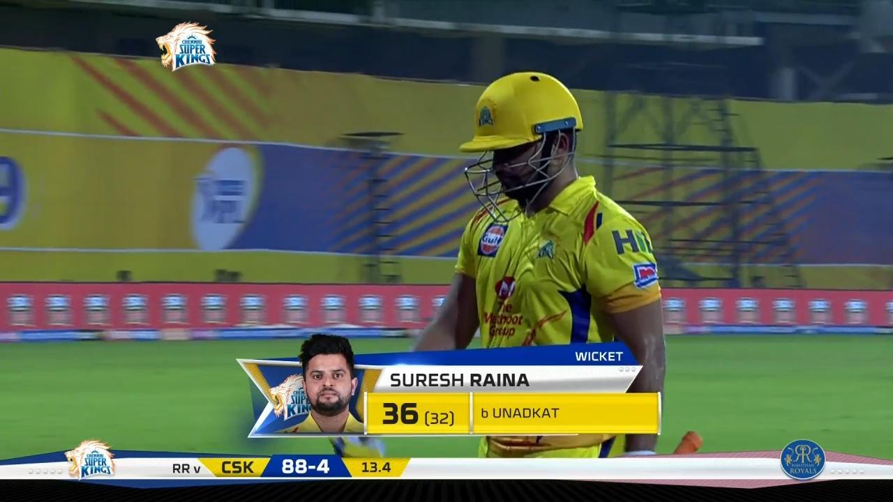 M12: CSK vs RR – Suresh Raina Wicket