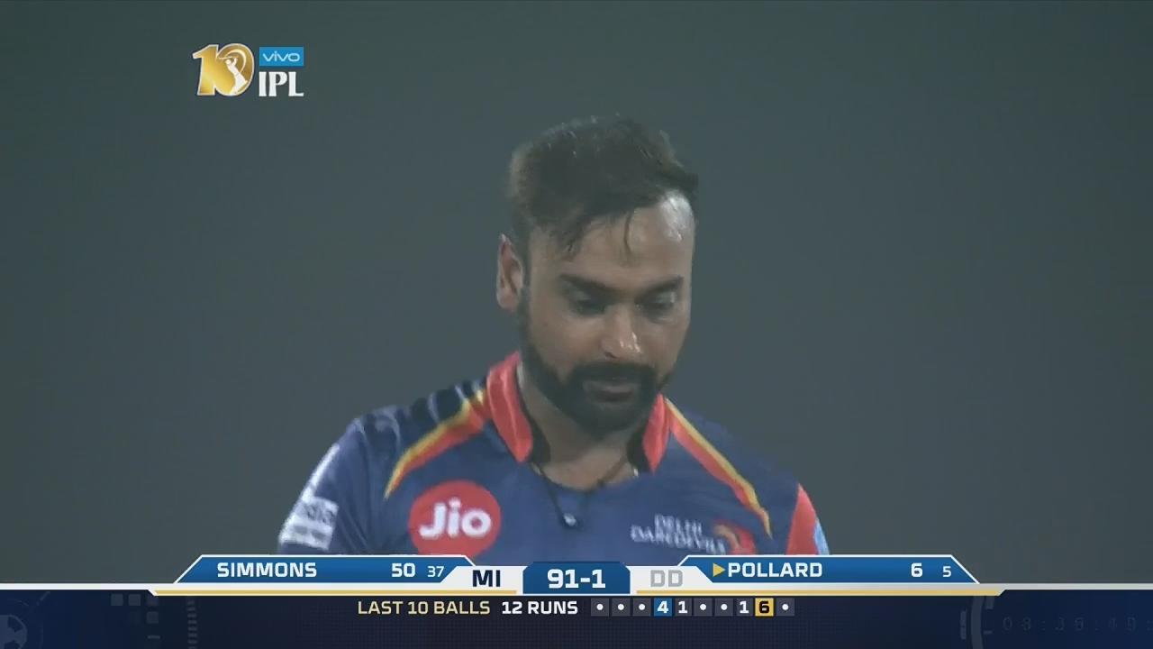 Amit Mishra vs. Lendl Simmons - Kieron Pollard
