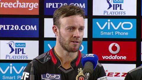 M57: GL vs RCB – Press Conference – AB de Villiers & Iqbal Abdulla background