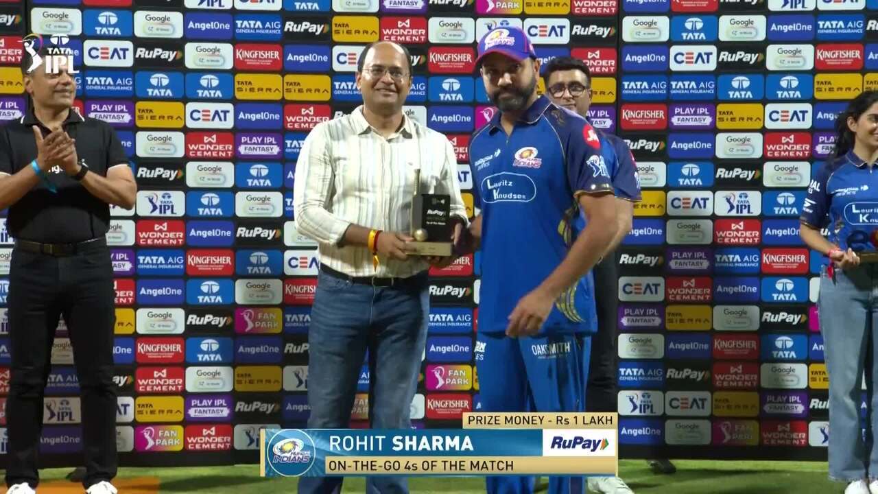 IPL 2026 M02: MI vs KKR - RuPay On-The-Go 4s of the Match - Rohit Sharma
