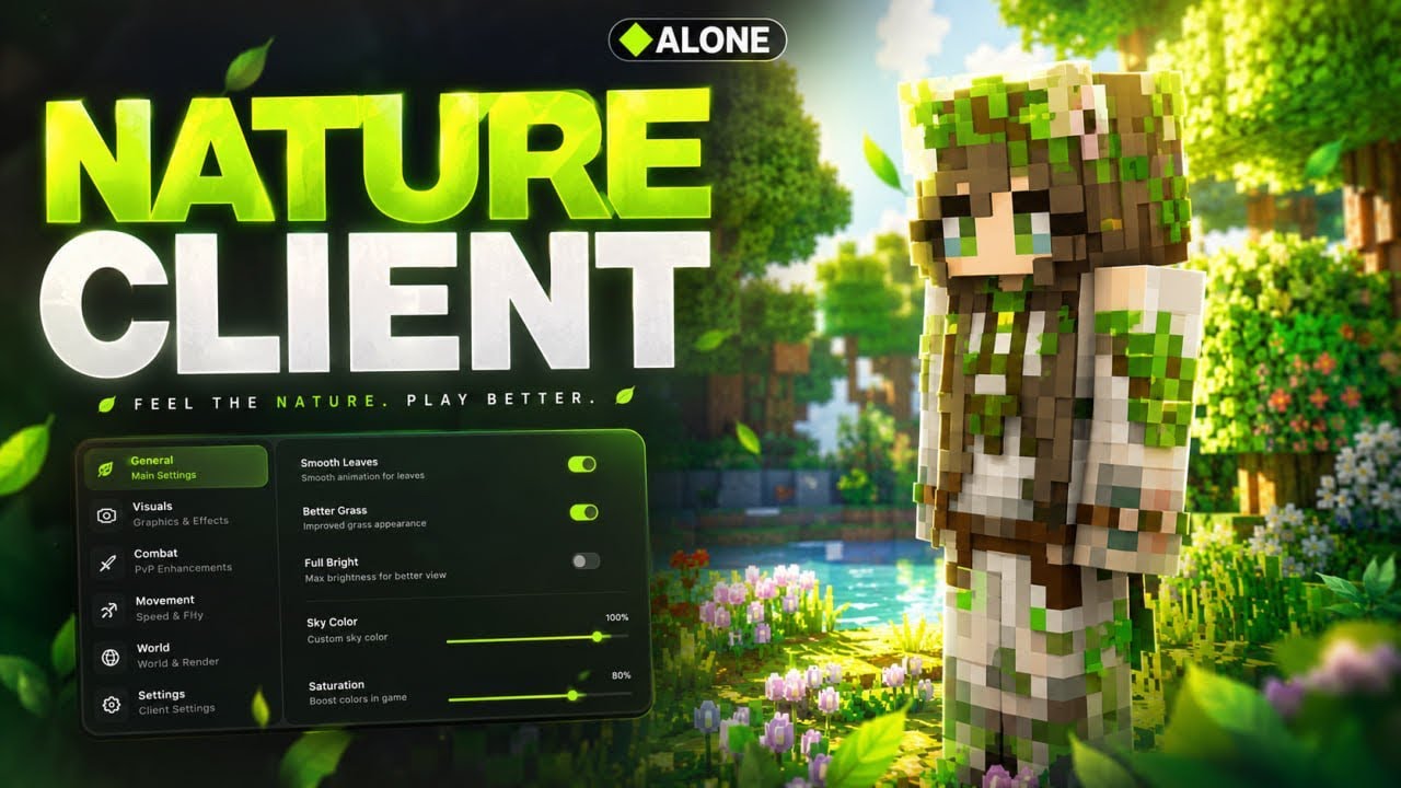 Nature Client (26.13+) - Best Updated FREE Safe Minecraft Bedrock Hacked Client in 2026 | MCBE