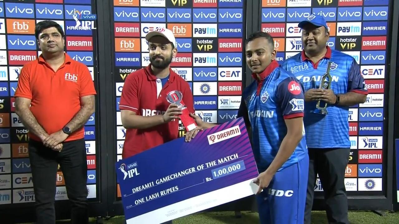 M10: DC vs KKR – Dream11 GameChanger of the Match – Prithvi Shaw