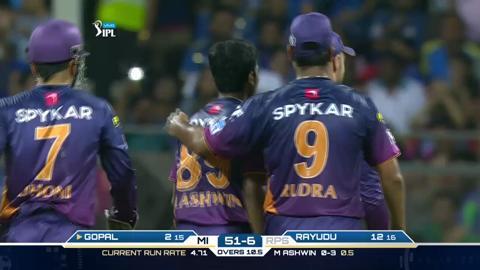 M1: MI vs RPS – Shreyas Gopal Wicket background