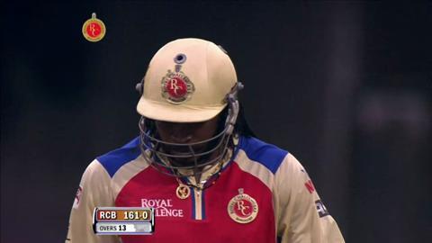 M31: RCB vs PWI – Chris Gayle Six background