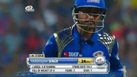 M12: MI vs CSK – Harbhajan Singh Wicket