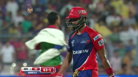 M42: KKR vs DD – Manoj Tiwary Wicket