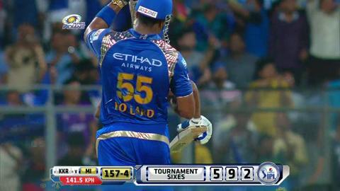 M51: MI vs KKR – Hardik Pandya Six