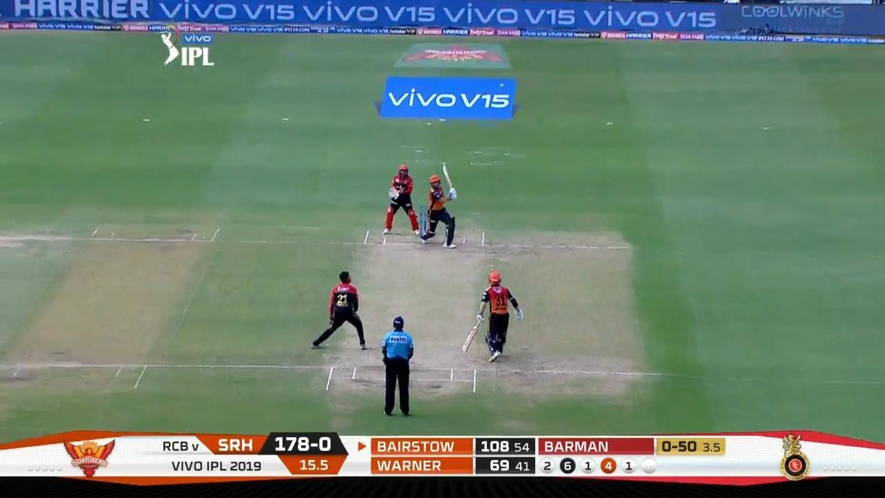 M11: SRH vs RCB – Jonny Bairstow Six