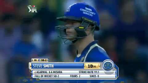 M6: DD vs RR – Steve Smith Wicket background