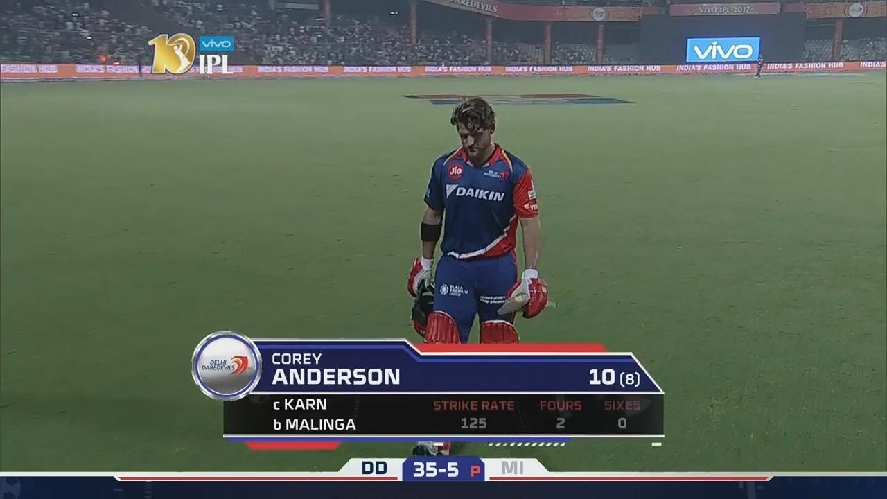 M45: DD vs MI – Corey Anderson Wicket