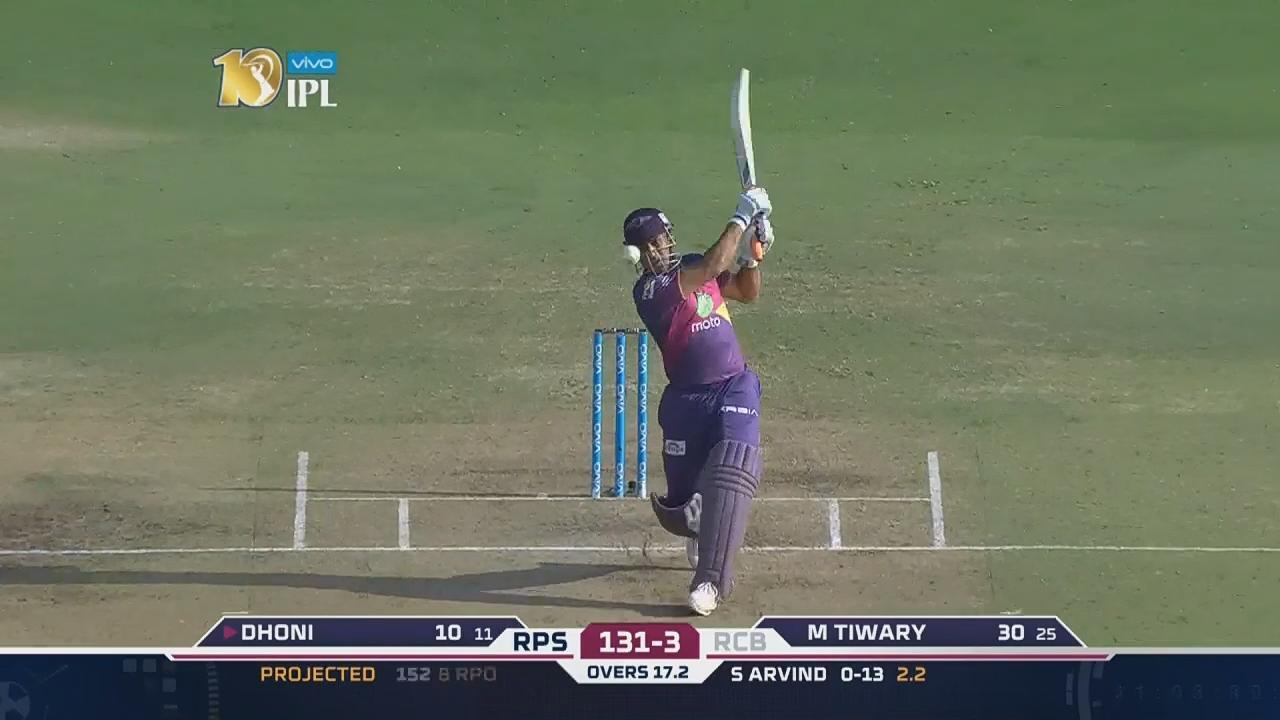 M34: RPS vs RCB – MS Dhoni Six