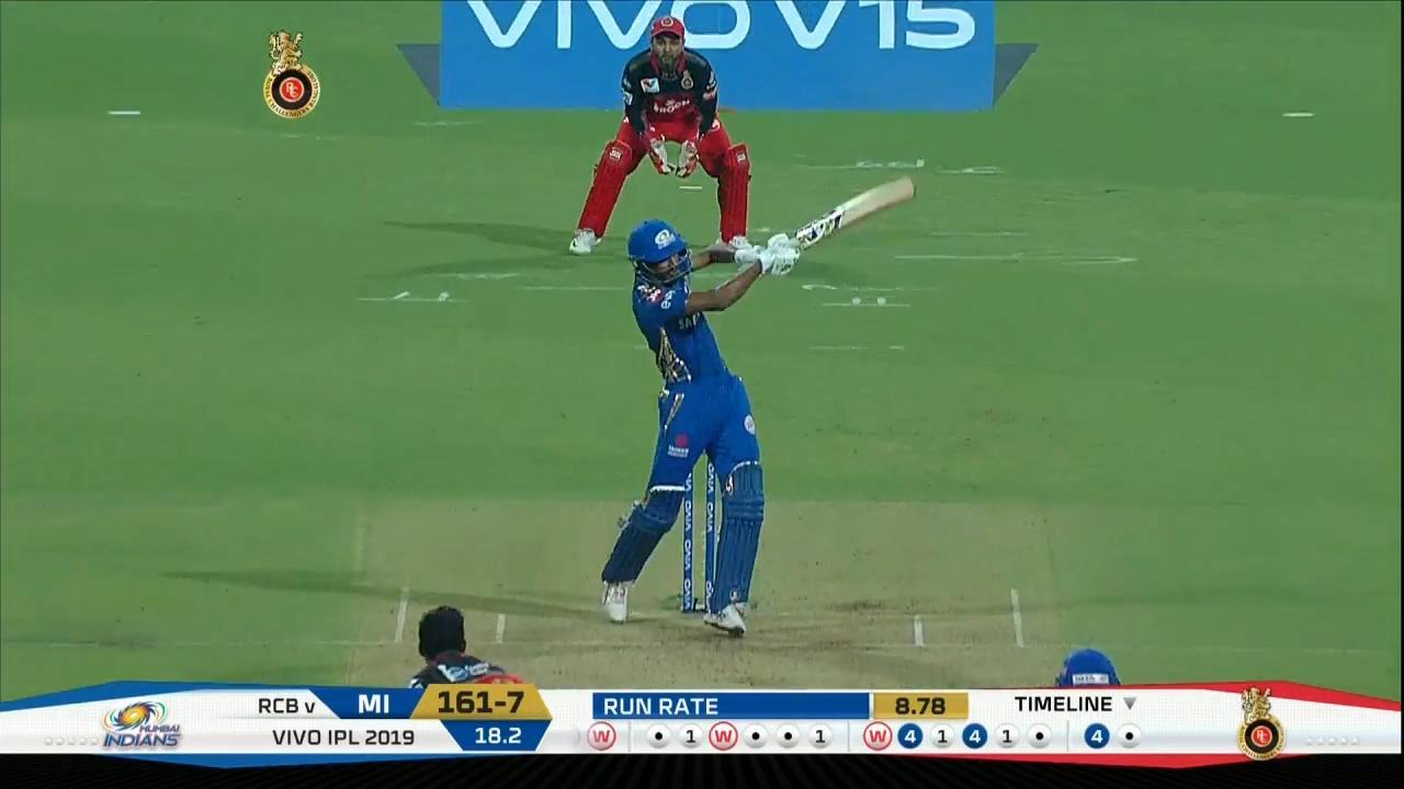 M07: RCB vs MI – Hardik Pandya Six