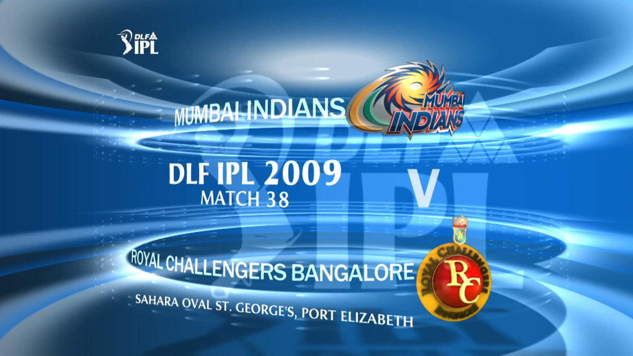 IPL 2009 Match 38 Highlights MI vs RCB background