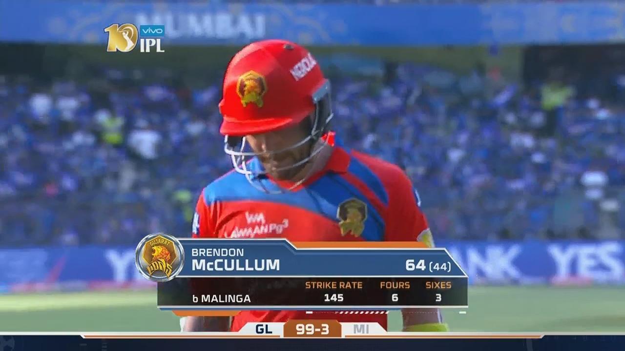 M16: MI vs GL – Brendon McCullum Wicket background
