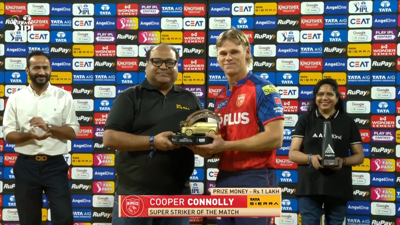 IPL 2026 M04: PBKS vs GT - Sierra Super Striker of the Match - Cooper Connolly