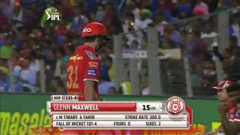 M10: KXIP vs DD – Glenn Maxwell Wicket