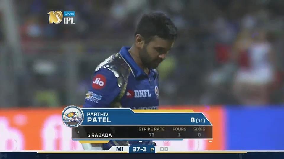 M25: MI vs DD – Parthiv Patel Wicket background