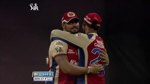 M37: MI vs RCB – Kieron Pollard Wicket background