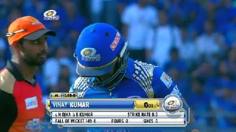 M23: MI vs SRH – Vinay Kumar Wicket