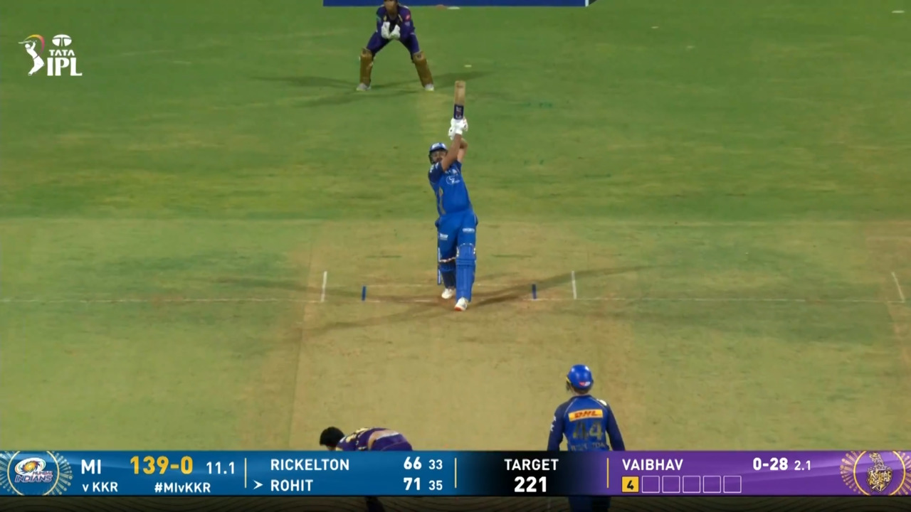 IPL 2026 M02: MI vs KKR - Rohit Sharma Six