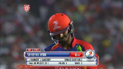 M10: KXIP vs DD – Shreyas Iyer Wicket