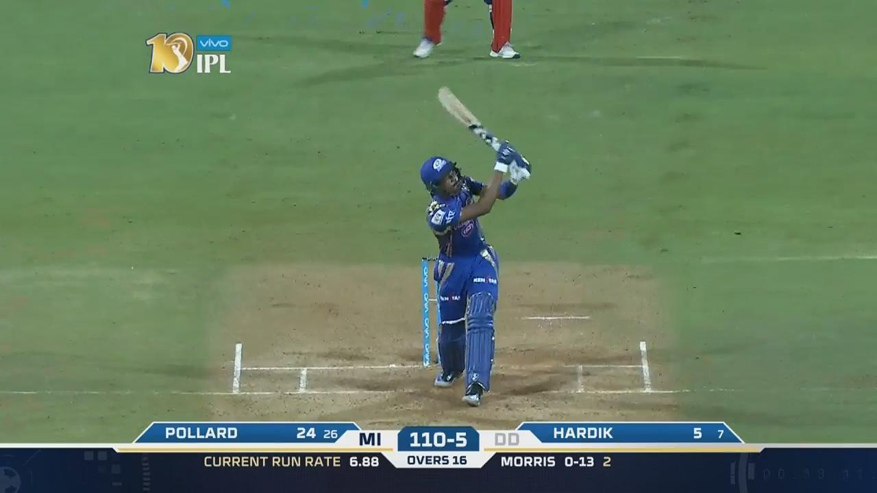 M25: MI vs DD – Hardik Pandya Six