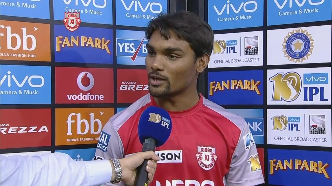 M49: KXIP vs KKR – Sandeep Sharma Interview background