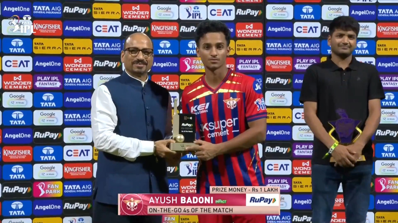 IPL 2026 M15: KKR vs LSG - RuPay On-The-Go 4s of the Match - Ayush Badoni