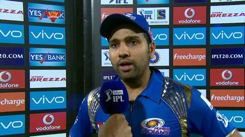 M12: SRH vs MI – Rohit Sharma Interview background