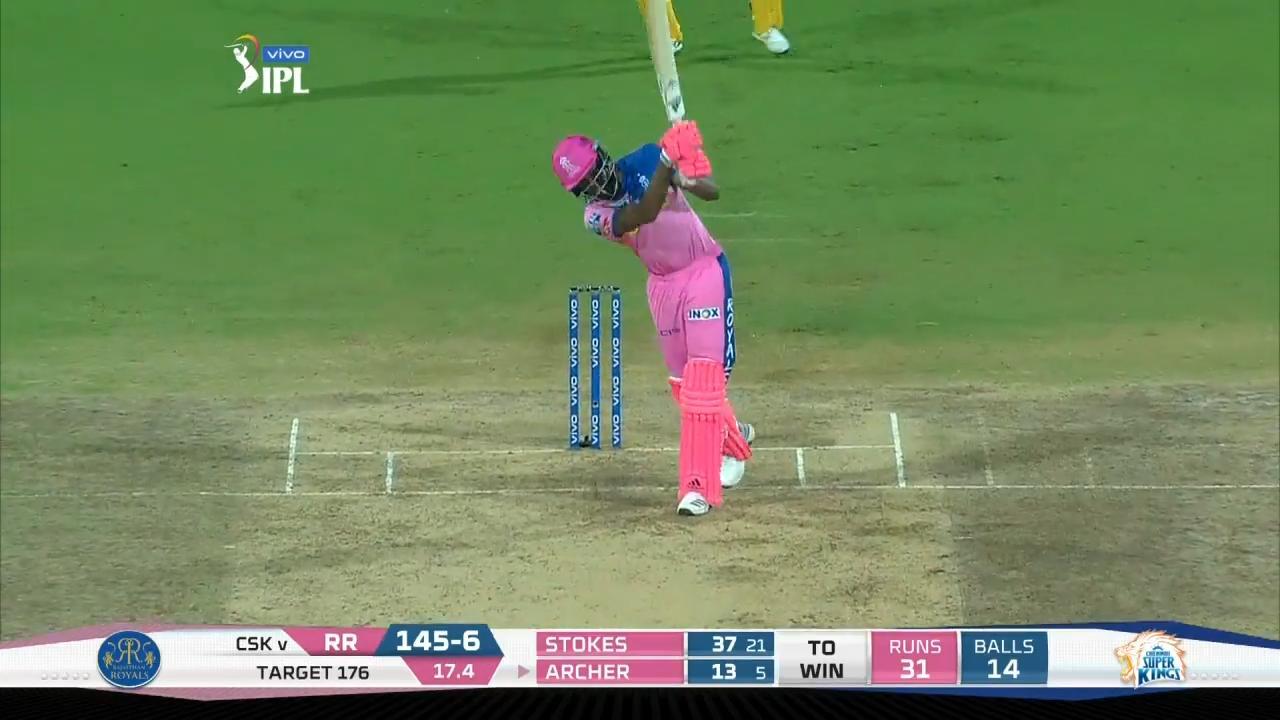 M12: CSK vs RR – Jofra Archer Six background